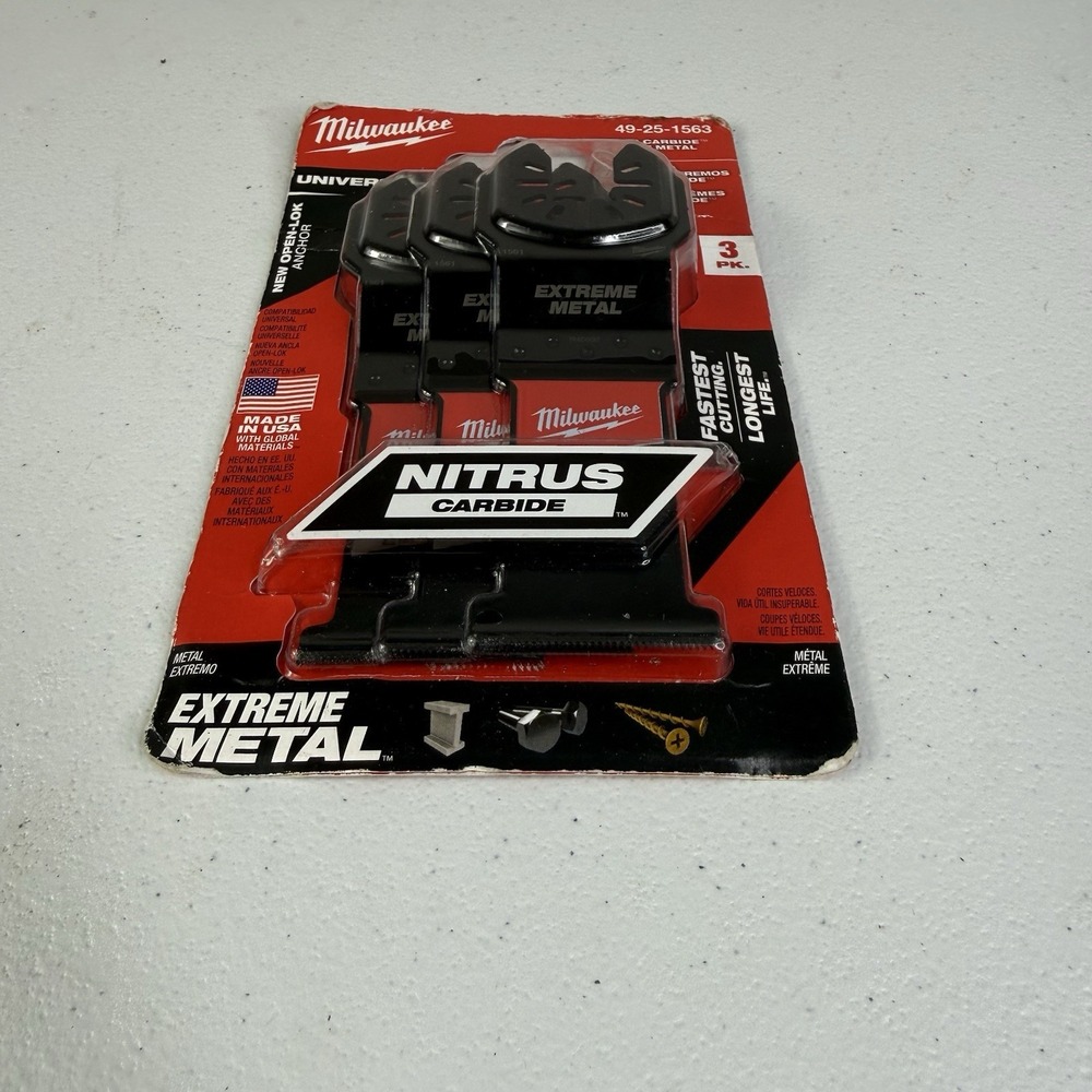 Milwaukee 49-25-1563 Nitrus Carbide 3 Pk. Extreme Metal Oscillating Blades NEW